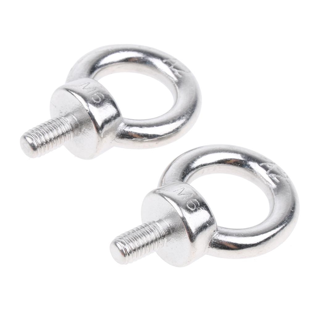 2 Pieces M6 Lifting Eye Bolts, Sturdy - 304 Stainless Steel