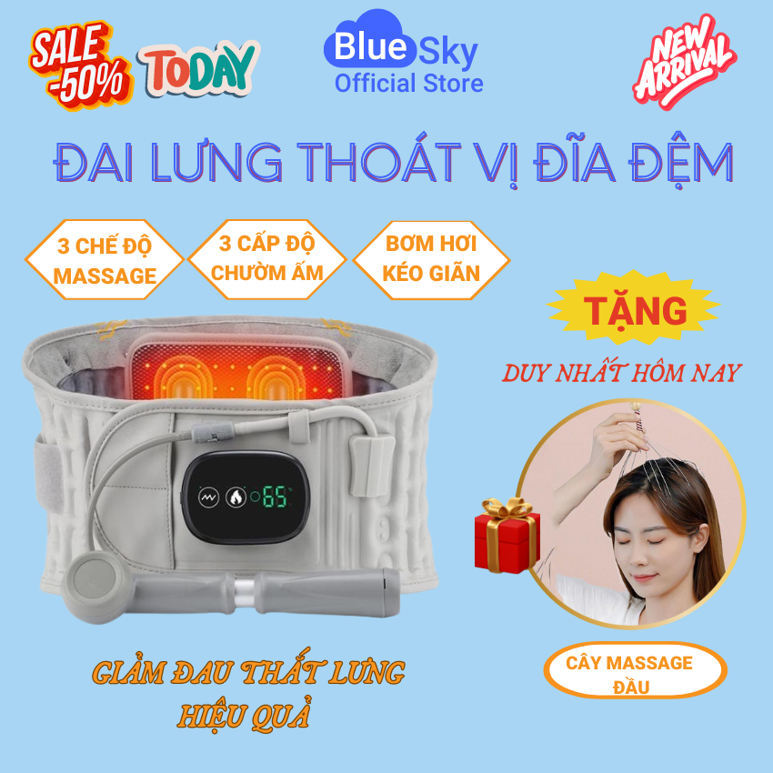 Đai Chống Thoát Vị Đĩa Đệm Kéo Dãn Định Hình Xóa Bỏ Đau Nhức Thắt Lưng Và Giảm Thoát Vị Đĩa Đệm Bảo Vệ Cột Sống Hiệu Quả - Hàng Chính Hãng