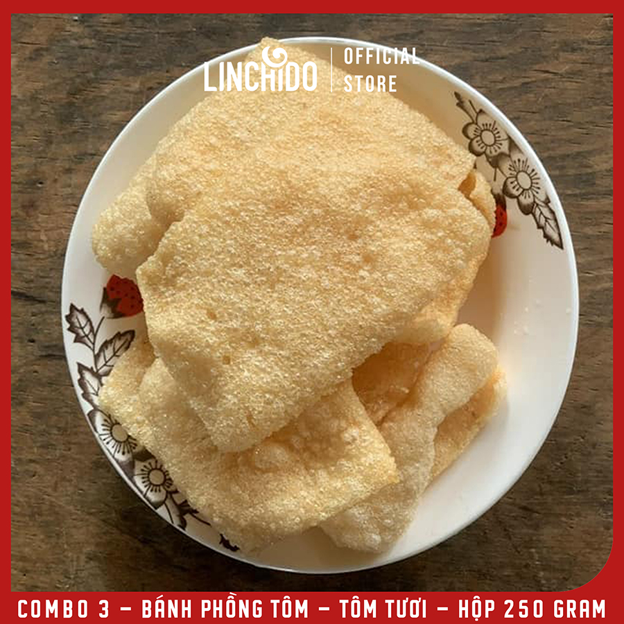 COMBO 3 Hộp - Bánh phồng Tôm Cà Mau - Tôm Tươi - NACAMA - Hộp 250 GRAM