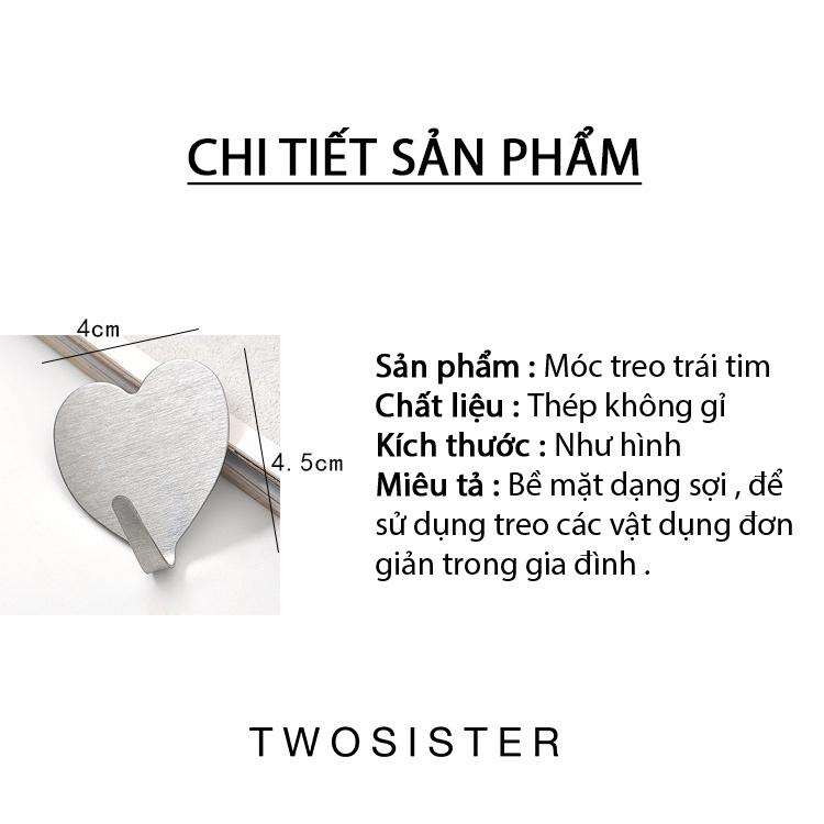 Móc Treo Đồ Hình Trái Tim Bằng Thép Không Gỉ Siêu Bền