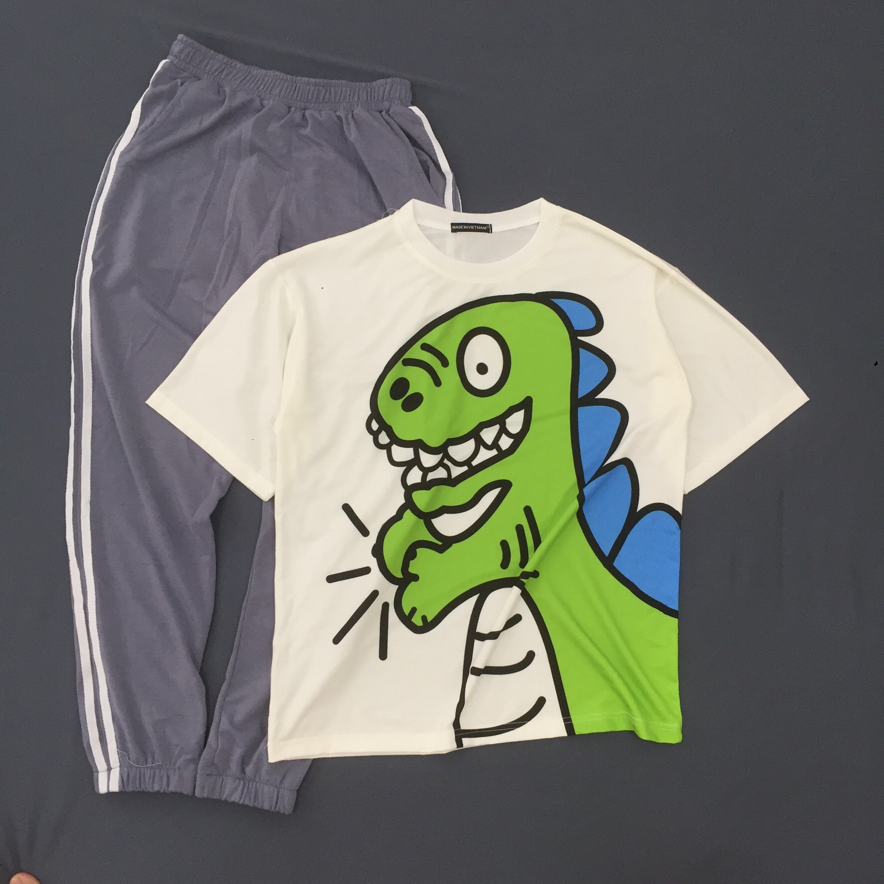 Áo tay lỡ unisex form rộng nam/nữ chất cotton tici.