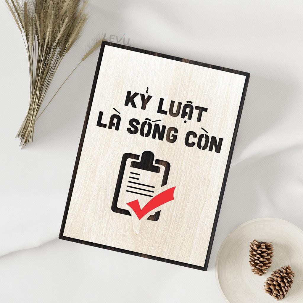 Tranh văn phòng LEVU LV042 "Kỷ luật là sống còn" treo tường trang trí phòng