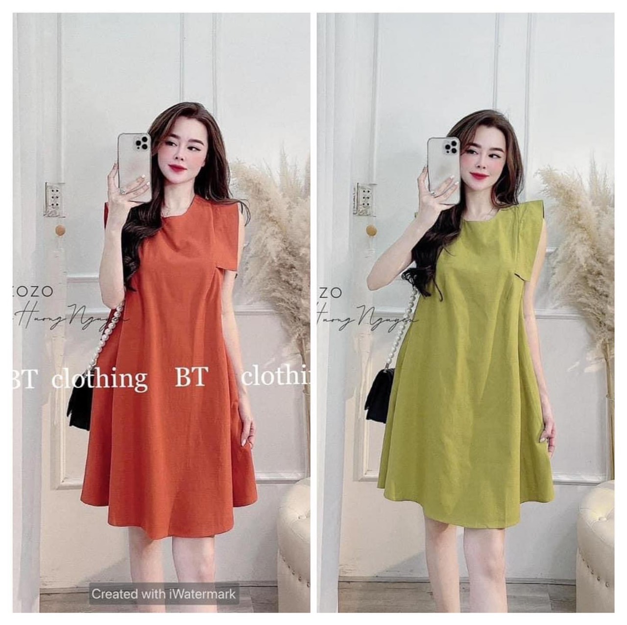 Yến Trần Đầm Suông Chú Chuột form Rộng Full Màu Có Túi Dáng Dài 108cm   Lazadavn
