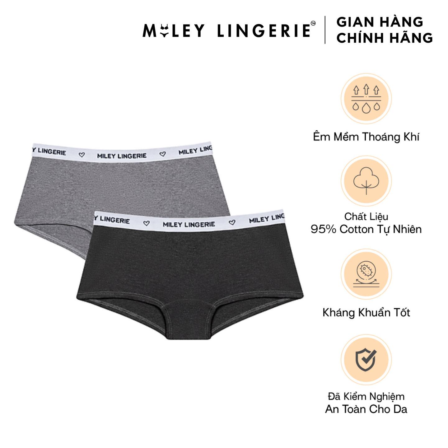 Combo 2 Quần Boy Short Sợi Vải Thiên Nhiên Miley Lingerie - Màu Ngẫu Nhiên