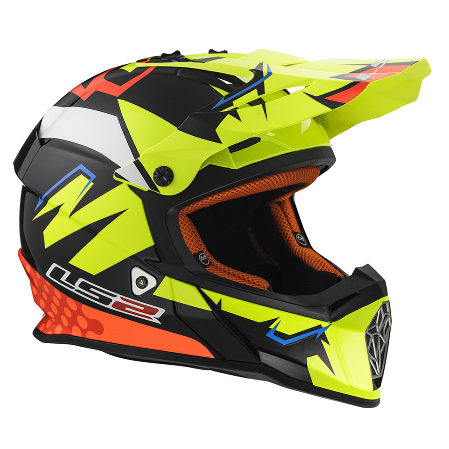 Mũ Bảo Hiểm Fullface Off Road LS2 MX437 Fast Volt Black Yellow Orange