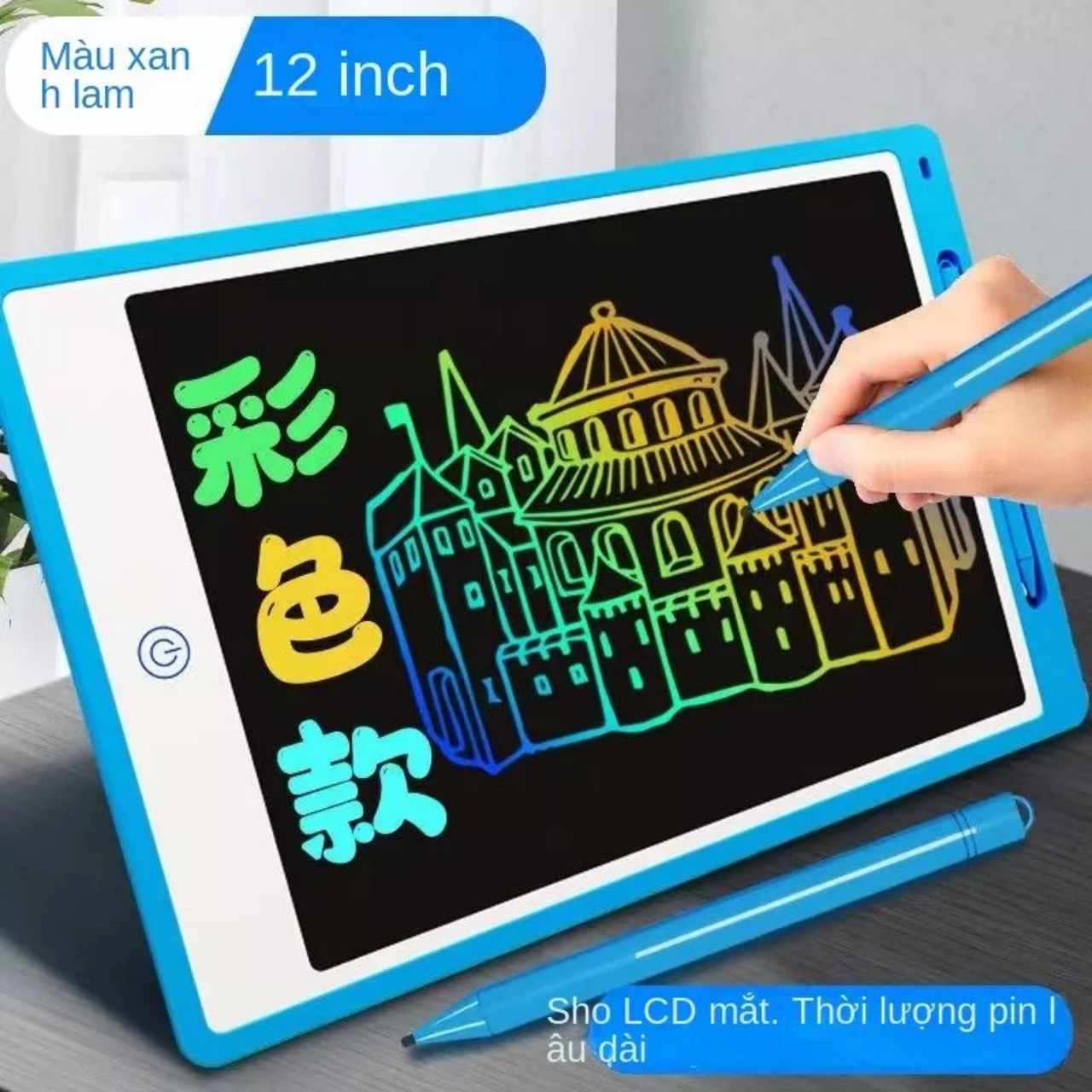 Bảng vẽ điện tử tự xóa thông minh màn hình 12 inch giúp bé thỏa sức sáng tạo