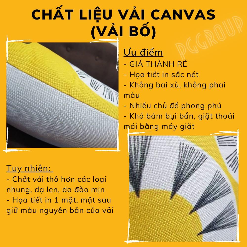 Vỏ gối vuông tựa lưng trang trí sofa 45x45cm hoạ tiết LÁ XANH