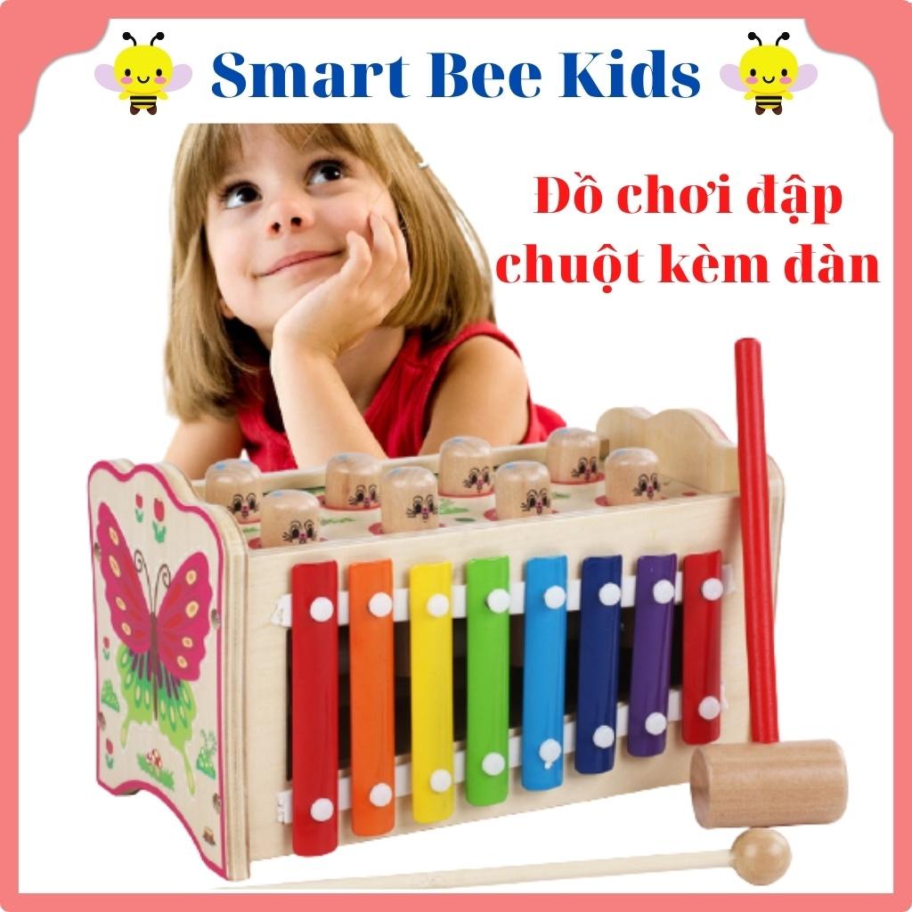 Đồ Chơi Gỗ Cho Bé Đồ Chơi Đập Chuột Kèm Đàn 8 Thanh