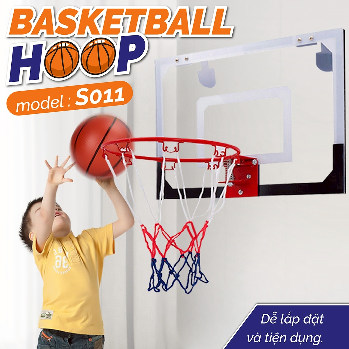 Đồ Chơi Bóng Rổ  S011 Trẻ Em Cho Bé Bảng rổ bóng rổ