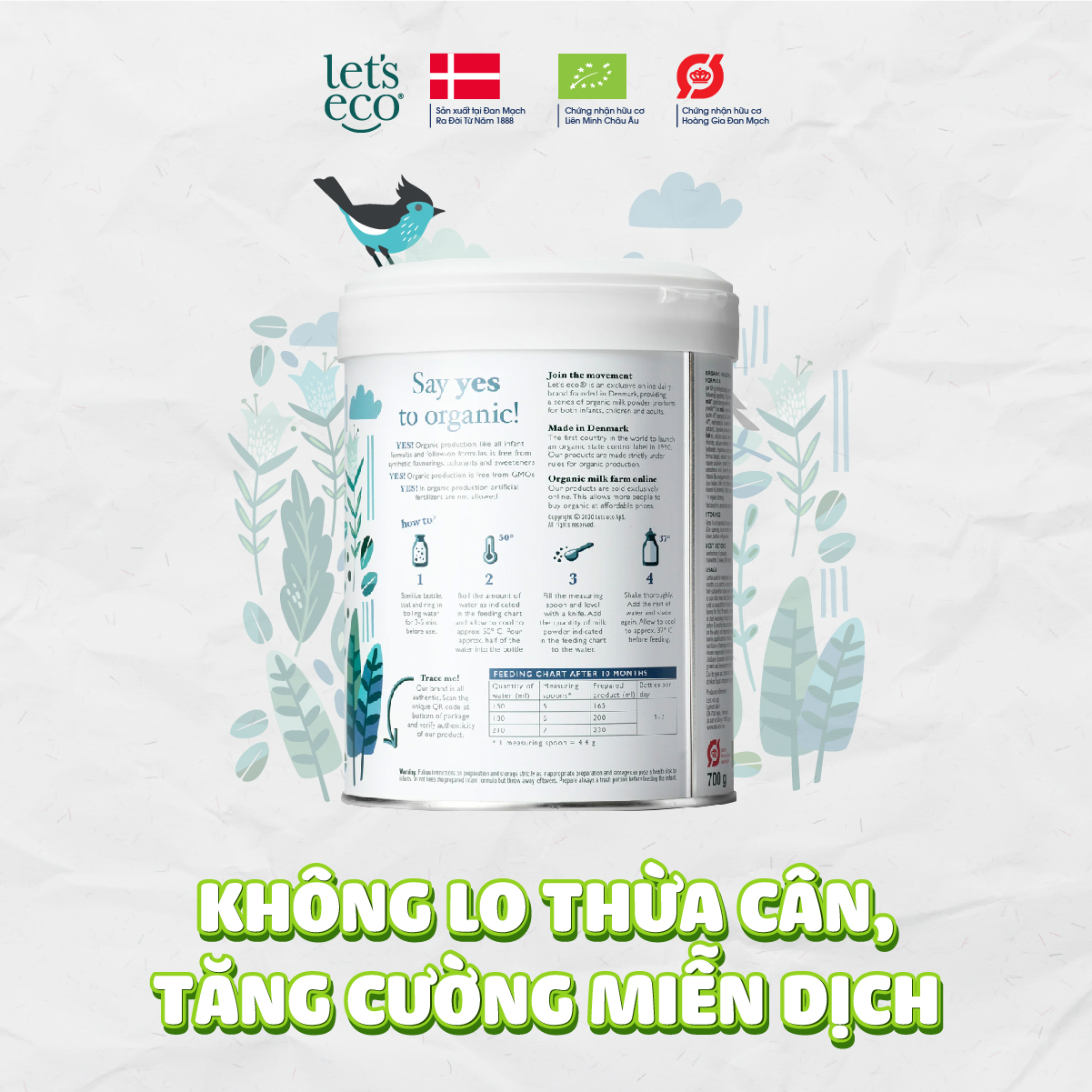 Sữa Bột Hữu Cơ Let's Eco số 03 Cho Bé 700g