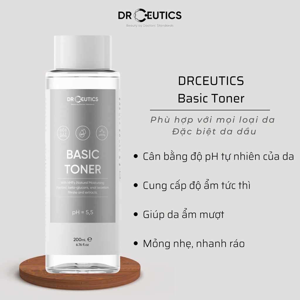 DRCEUTICS Basic Toner Và Standard Toner Cấp Ẩm Cho Da (200ml