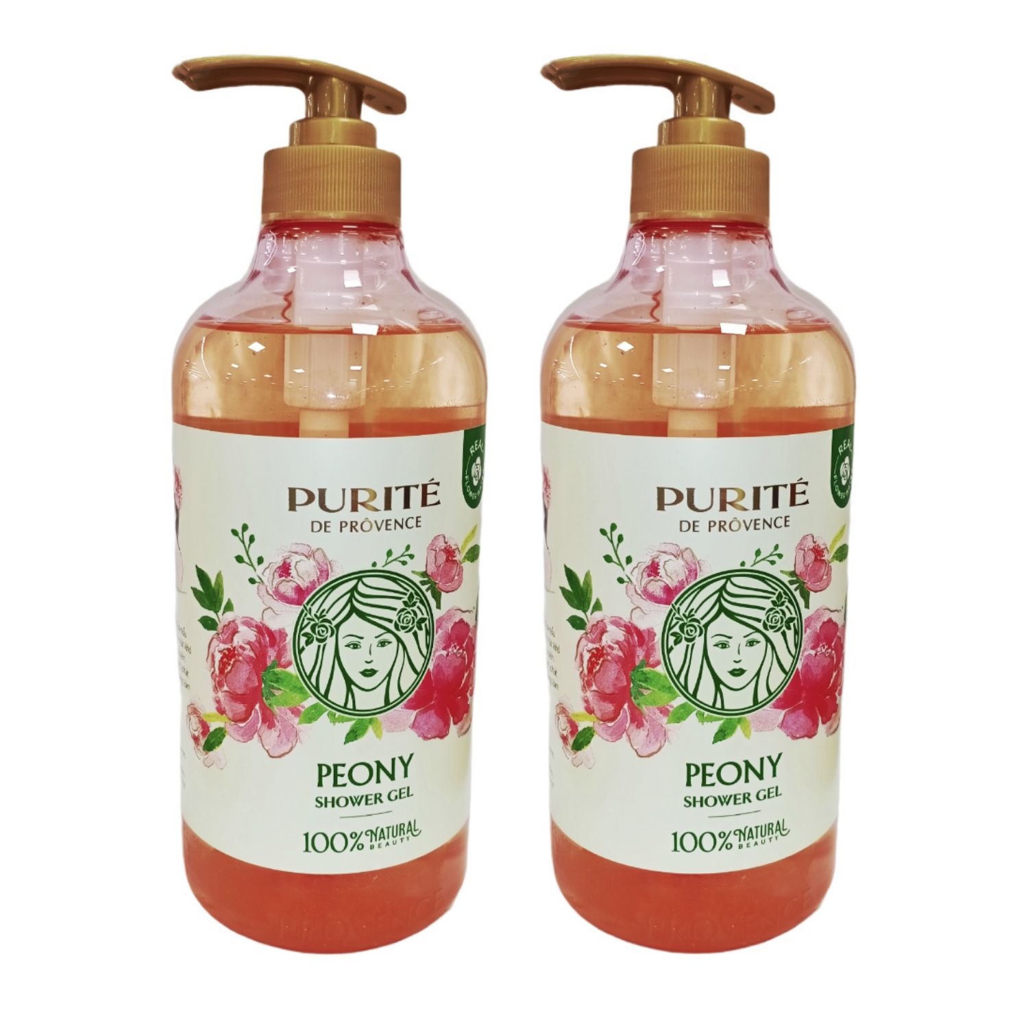 Combo 2 Chai Sữa Tắm Thiên Nhiên Purité Hương Hoa Mẫu Đơn Pháp 850ml