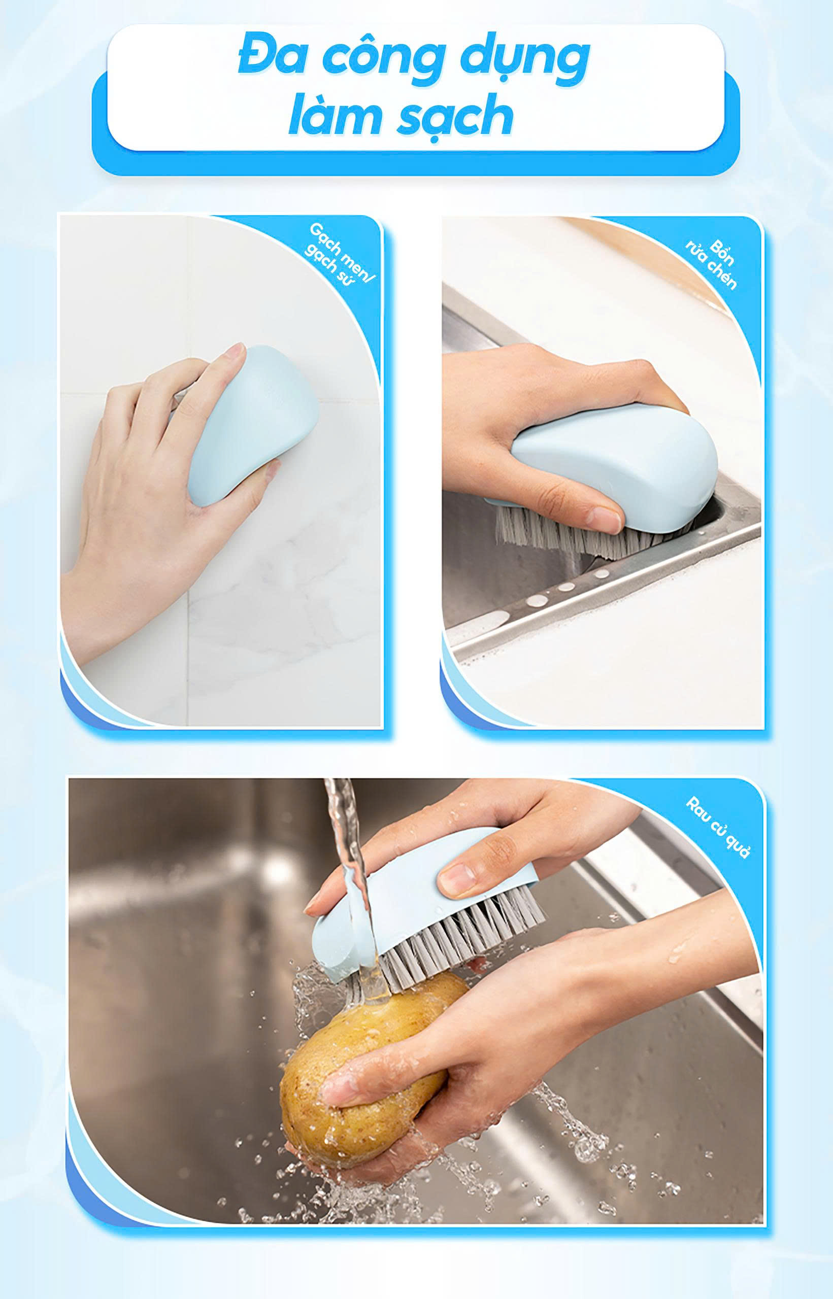 Bàn chải quần áo Ag+ Kháng khuẩn MyJae