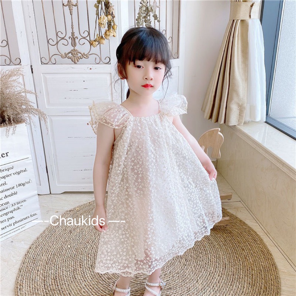 Đầm cánh tiên bé gái đi học đi chơi