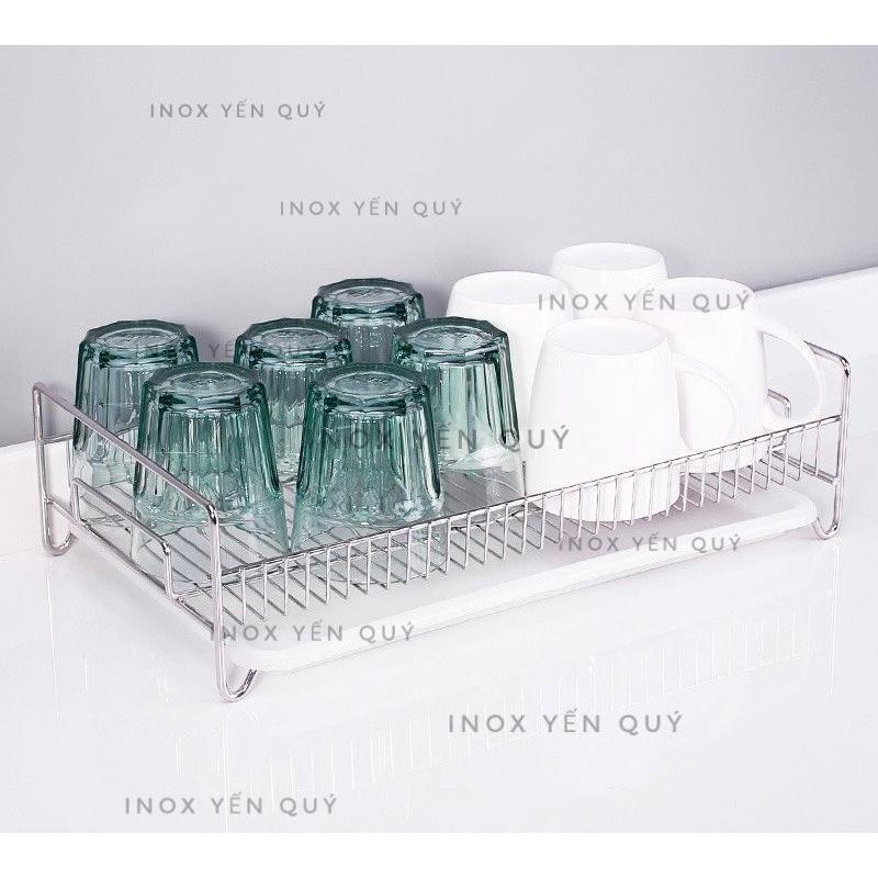 Kệ úp cốc kệ đựng hoa quả có khay hứng nước INOX304