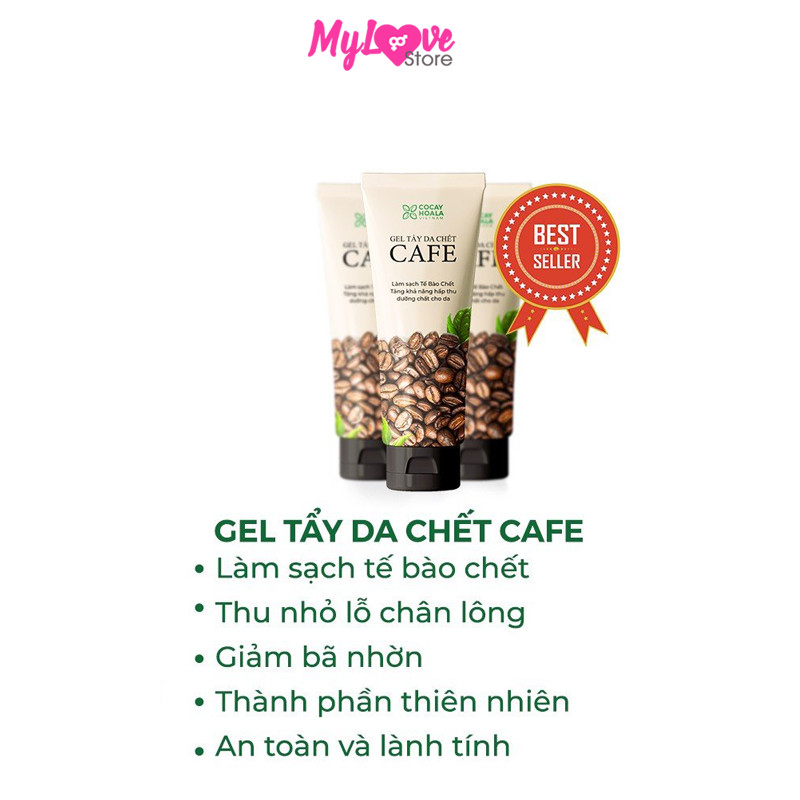 Gel Tẩy Da Chết Cafe Cocayhoala Sáng Da Sạch Mụn - Tăng Hấp Thụ Dưỡng Chất của Da 100g + Tặng Miếng Rửa Mặt Sillicon Gobo Cleansing Pad Làm Sạch Sâu - Ngừa Mụn - Không gây tổn thương da, Hộp 1 Chiếc