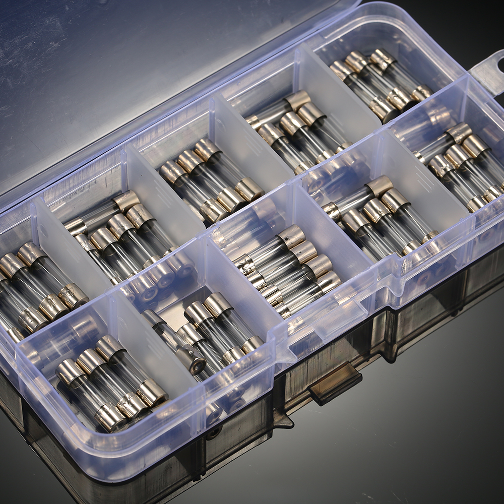 Bộ Cầu Chì Thủy Tinh 50 Cái 5x20mm Các Loại 0,25a-6.3a 250v