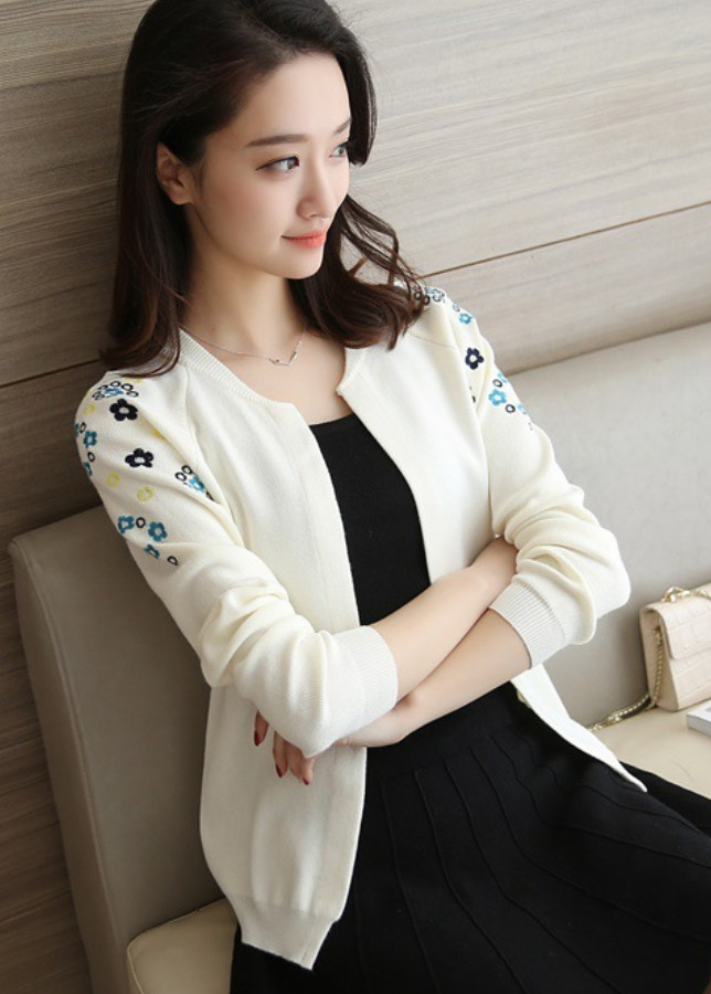 Áo Len Nữ Cardigan Áo Khoác Len Kiểu Hàn Quốc Thêu Hoa ALN020 MayHomes Thời Trang Thu Đông