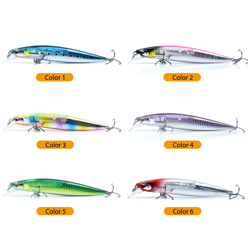 Mồi Câu Cá Nhân Tạo Minnow Kiểu Dáng Nổi Nhiều Màu Sắc Thu Hút Cá 5 Trong 1 Fishing Lure