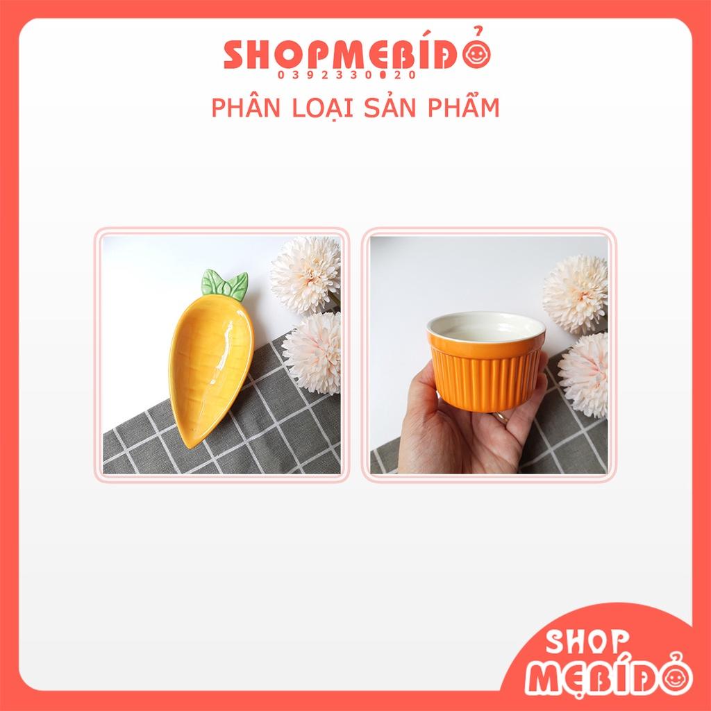 Bát Ăn Dặm Gốm Sứ Màu Cam Trắng Dễ Thương Cho Bé T14