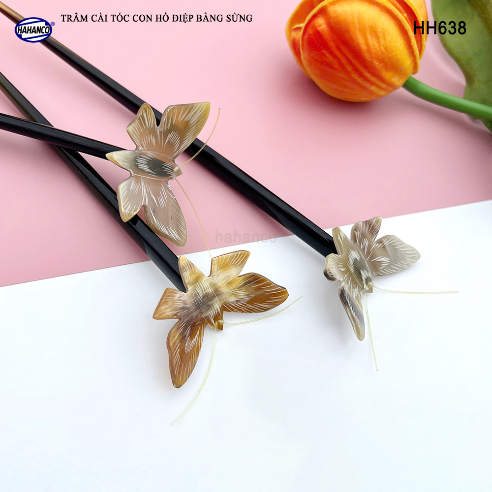 Trâm Cài Tóc Hồ Điệp Bằng Sừng HAHANCO Phụ Kiện Cài Tóc Cho Phái Nữ - HH638