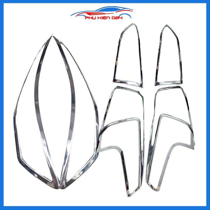 Ốp viền đèn pha hậu mạ crom Santafe 2019-2020 chống trầy trang trí bảo vệ xe