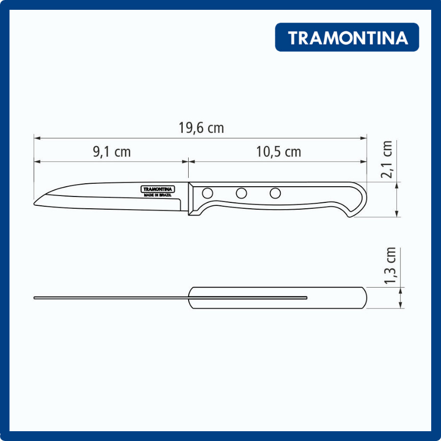 Dao Gọt Hoa Quả 9cm Polywood Tramontina 21121193 Sản Xuất Tại Brazil - Hàng Chính Hãng