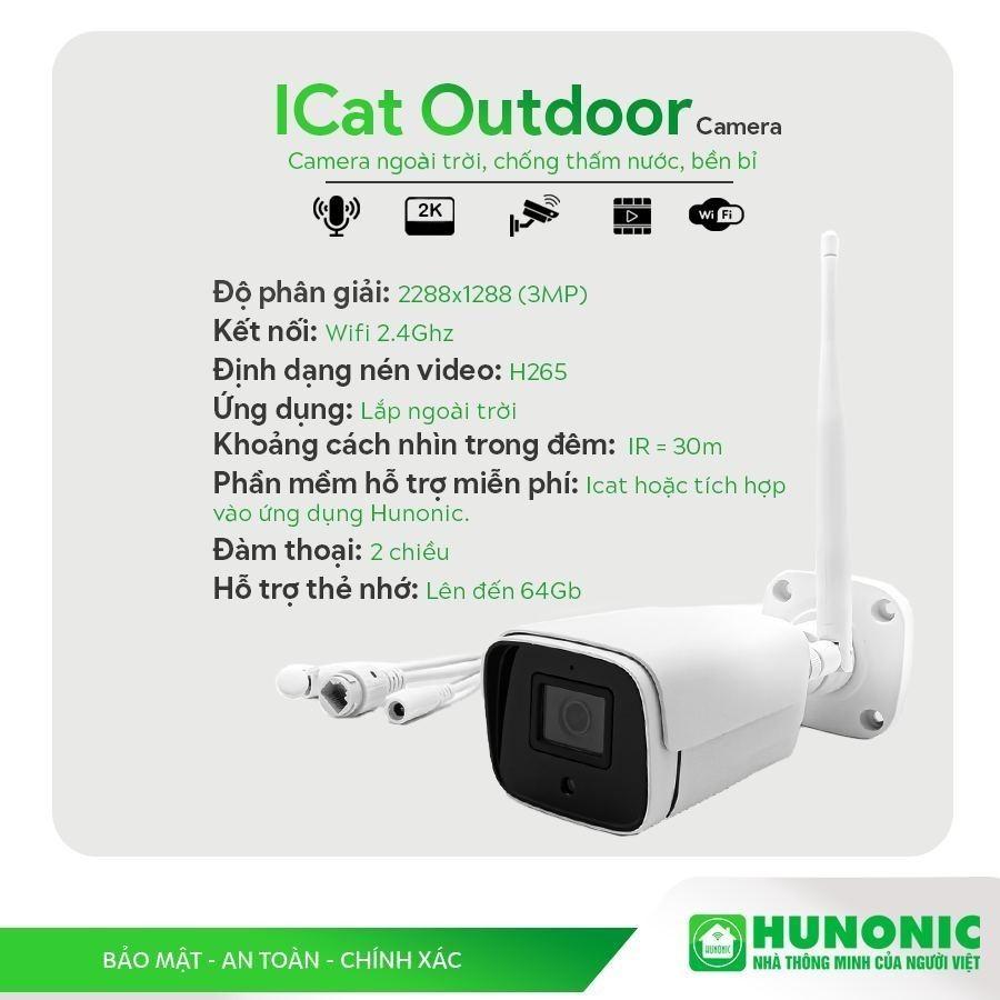 Camera Wifi Hunonic Icat 1080P Xoay 360 Độ, Theo Dõi Chuyển Động, Đàm Thoại 2 Chiều - Hàng Chính Hãng, Bảo Hành 1 Đổi 1