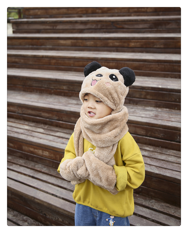 Mũ gấu xám vải nhung Cotton cho các bé trai và bé gái