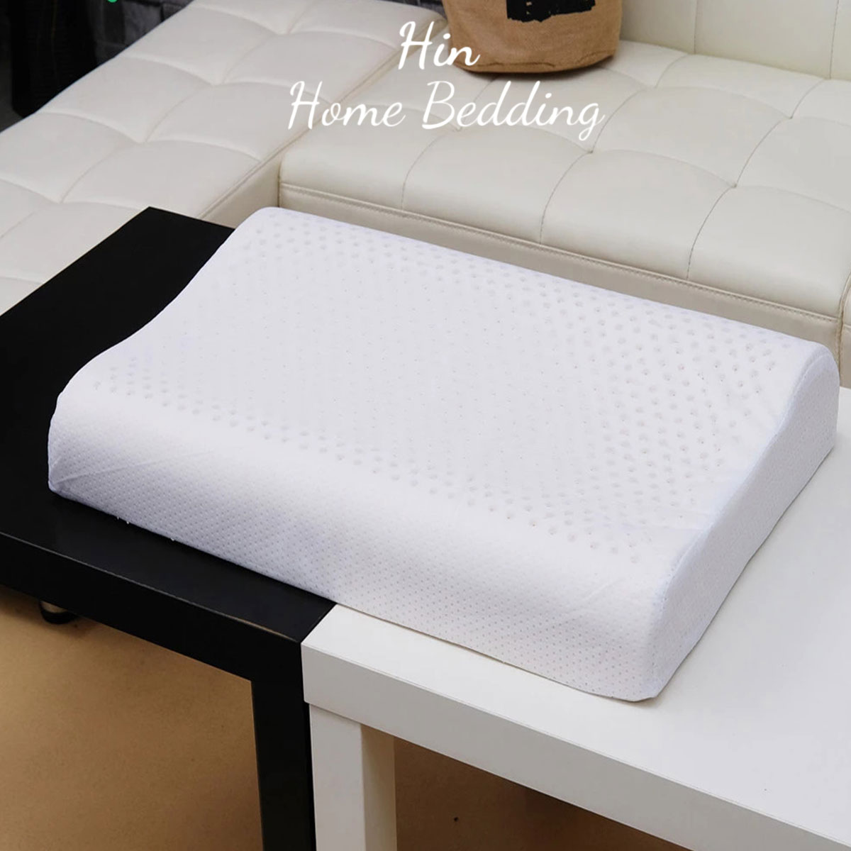 Gối Cao Su Massage Thiên Nhiên Kết Hợp Lượn Sóng Hin Home Bedding Gối Ngủ Nằm Êm Ngủ Ngon