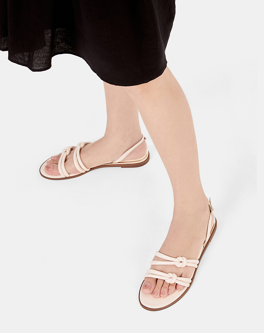 Giày Sandal Bệt Nữ 3cm Thời Trang JUNO Thắt Nút Trang Trí SD03061
