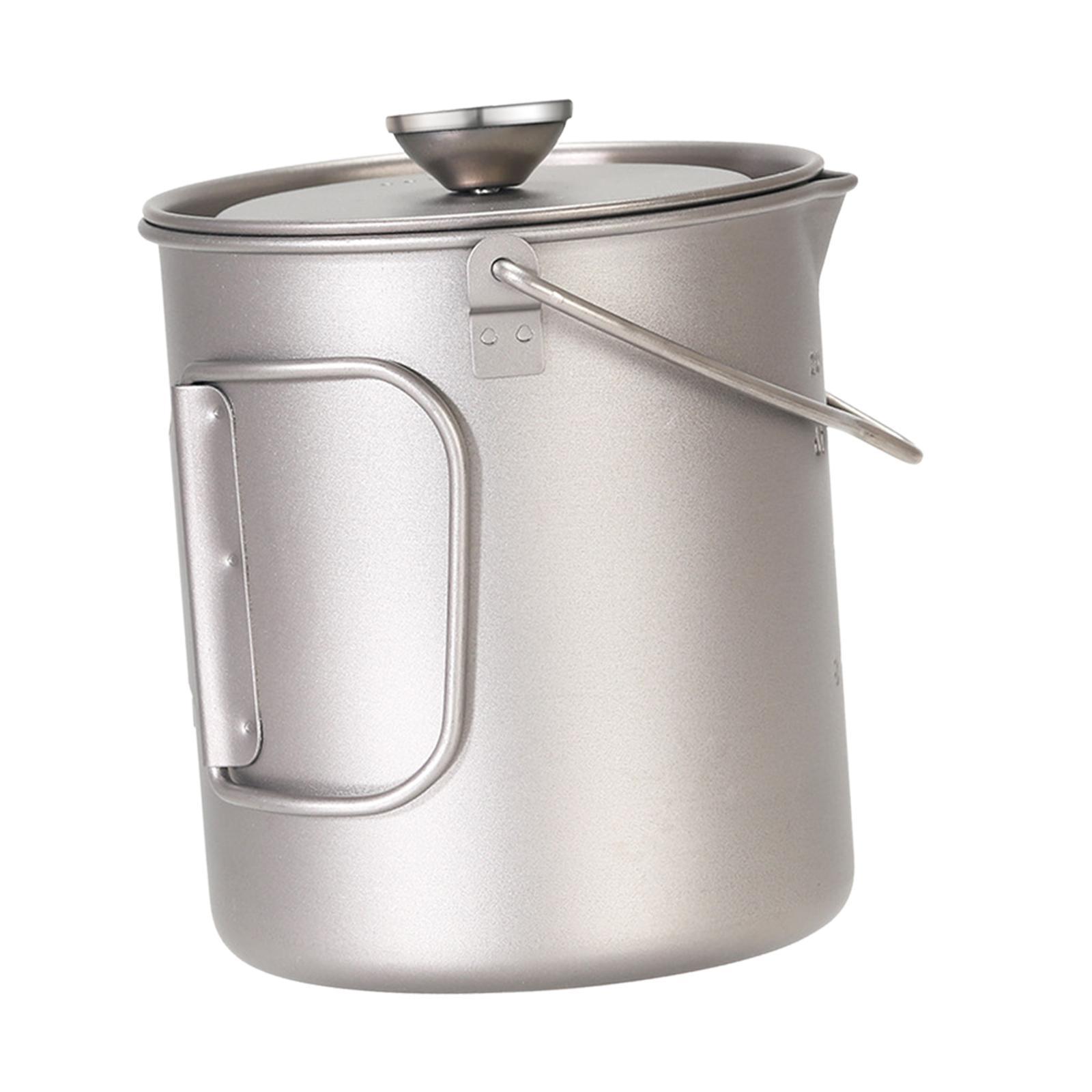 Pot with Lid Teakettle Cookware 750ml with Filter Coffee Maker Titanium Coffee Cup Mug for Camp Mountaineering Cooking Outdoor