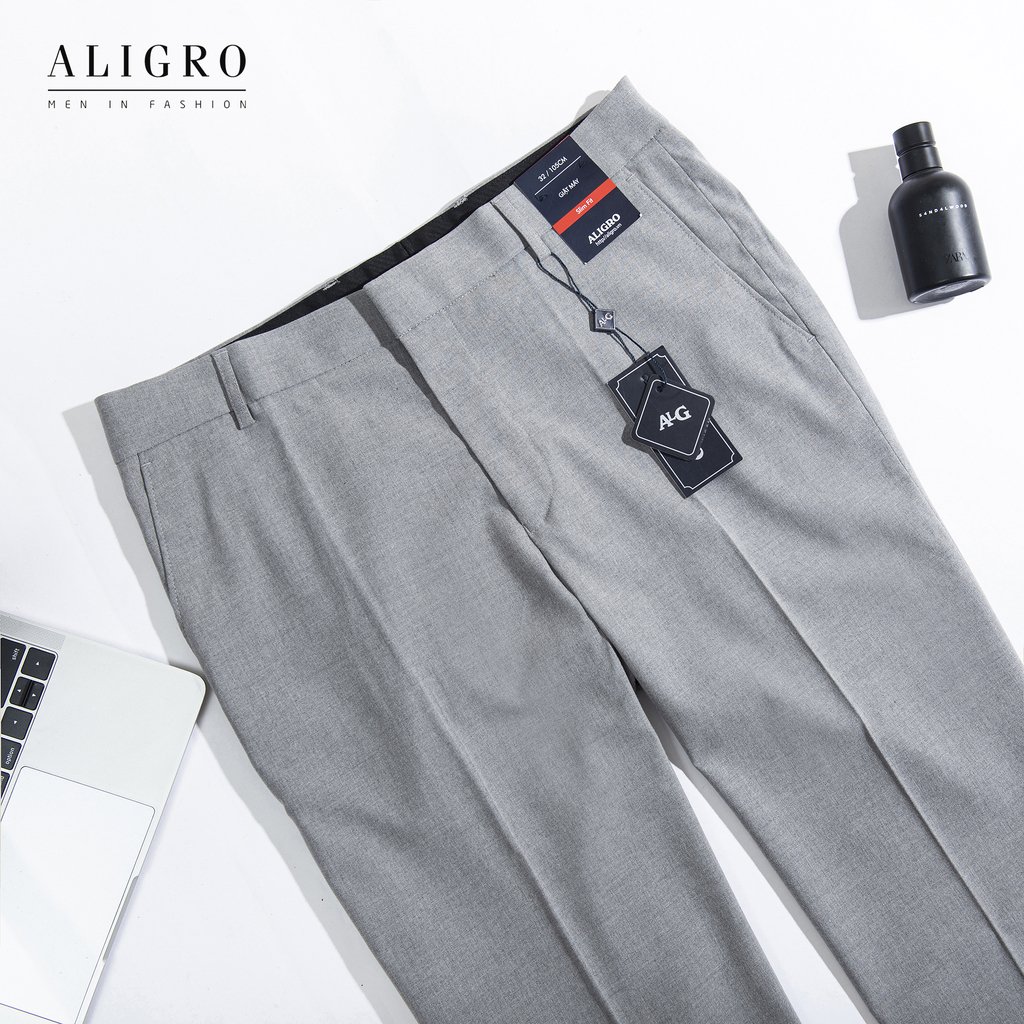 Quần Âu Nam ALIGRO Màu Grey Form Chuẩn Slimfit, Vải Cotton Cao Cấp Cực Tôn Dáng, Lịch Sự, ALGO1038