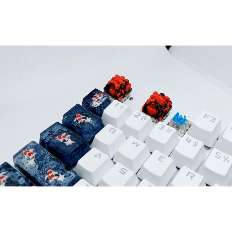 Keycap Shishi clone tone đỏ đen trang trí bàn phím cơ.