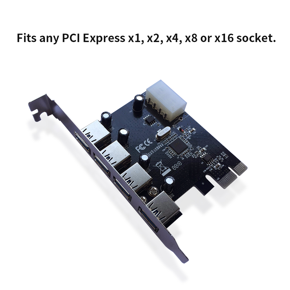 Bộ Chuyển Đổi PC ChipSet Card Với Thẻ Mở Rộng 4 Cổng PCI Express USB3.0 Via & Nec