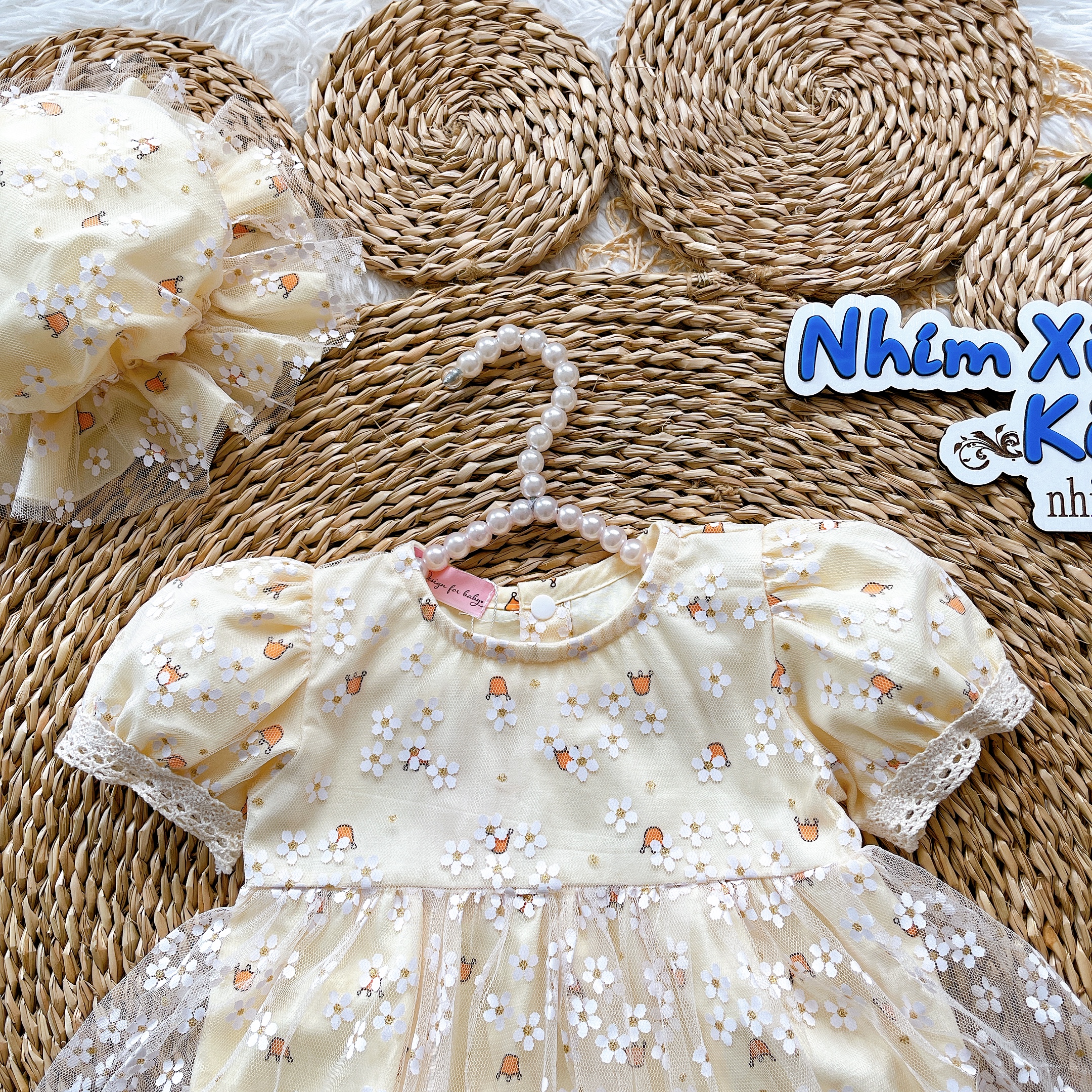 Body Váy Hoạ Tiết Vương Miện Cho Bé Gái 4 Đến 12kg, Bodysuit Chất Thô Hàn Cho Bé [A409