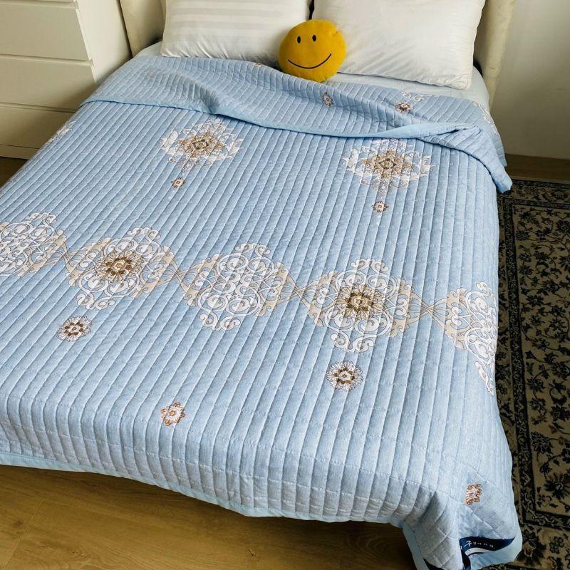 Chăn Hè Thu Có Túi Mác Góc Chất Liệu Cotton Đũi Mát Mịn Pp3051