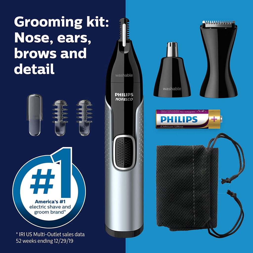 Máy Cắt Tỉa Lông Mũi, Lông Tai, Lông Mày Philips Norelco Nose Trimmer NT3600/42, NT5600/42