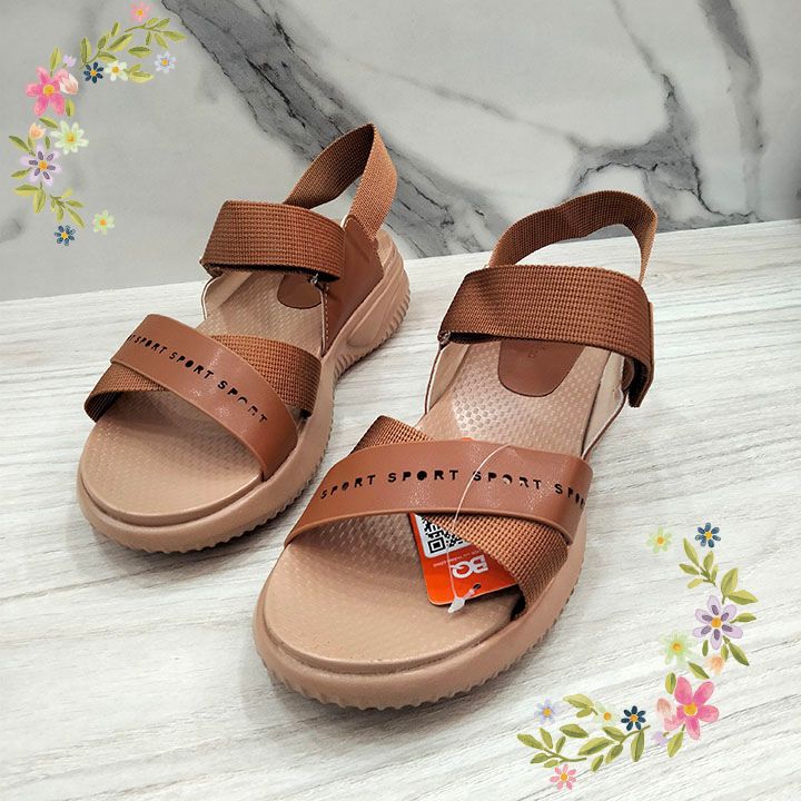 Giày Sandal quai hậu nữ bảng chéo laze quai dù thời trang đế PU nhẹ bền ma sát cao SD BQ22 Bảng laze chéo hậu dù