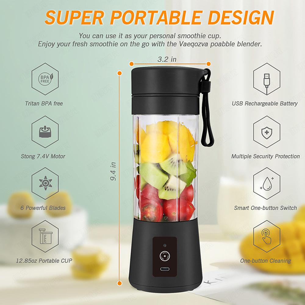 Portable Blender for Shakes and Smoothies Personal Size Single Serve Travel Fruit Juicer Mixer Cup