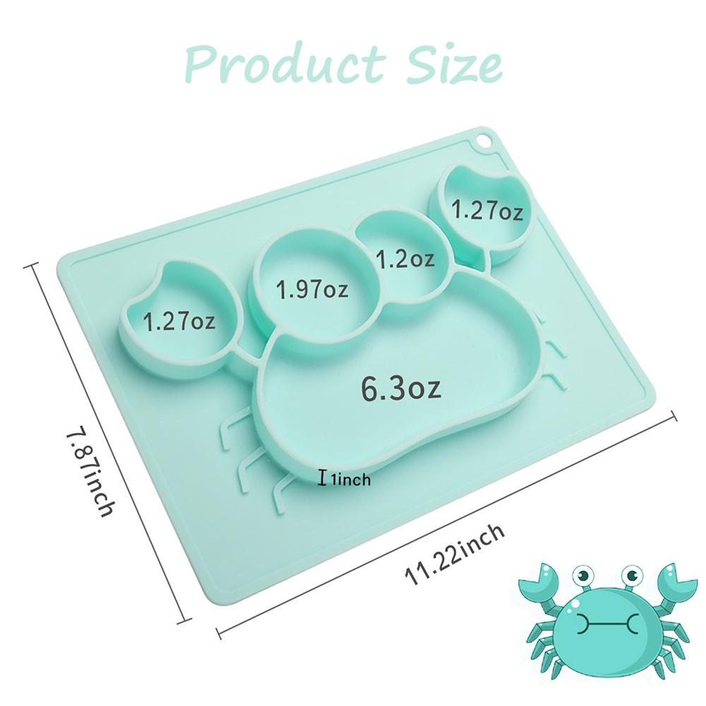 Qshare Bé Món Ăn Silicone Cho Trẻ Sơ Sinh Tấm Bát Ăn Trẻ Em Bộ Đồ Ăn Thực Phẩm Giá Đỡ Khay Trẻ Em Hộp Đựng Thực Phẩm Placemat dành cho Bé Ăn Dặm