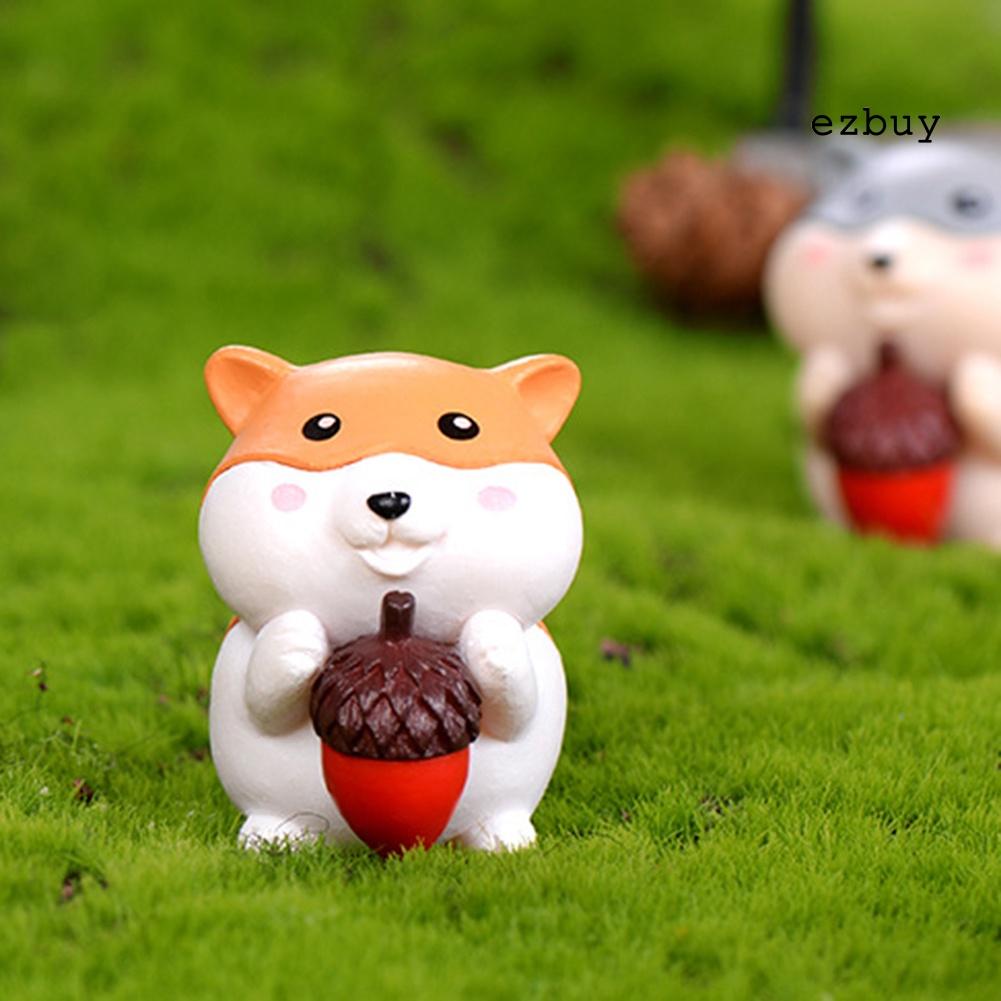 EY-Cute Hamster Eating Carrot Figurine Craft Miniature Bonsai Fairy Garden Decor
