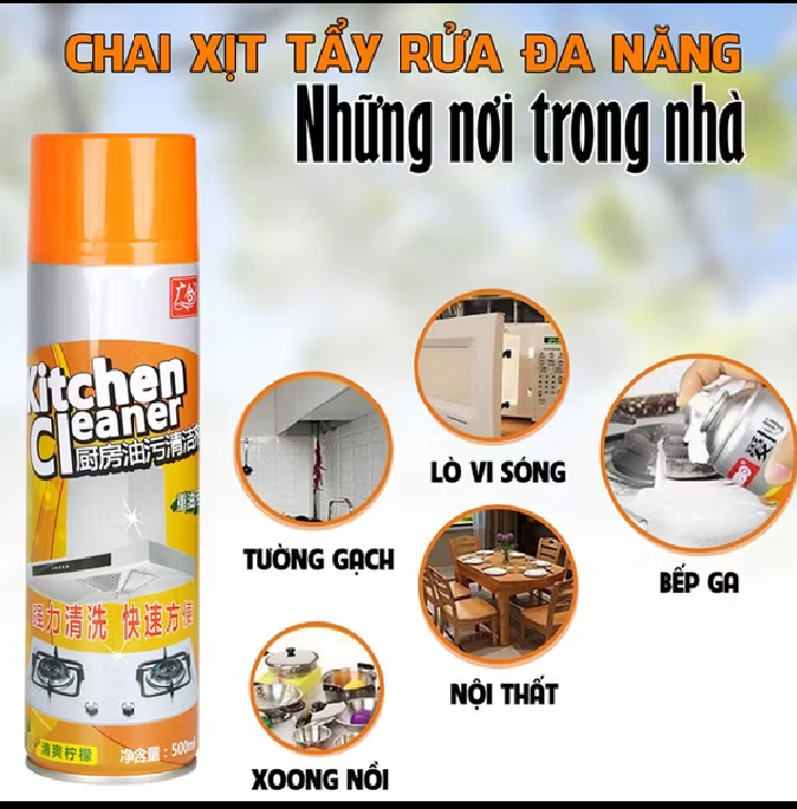 Chai xịt Tẩy rửa nhà bếp đánh bay mọi vết dầu mỡ