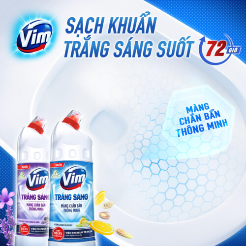 Combo 2 Chai Nước Tẩy Bồn Cầu Vim Trắng Sáng Hương Oải Hương 870 ML