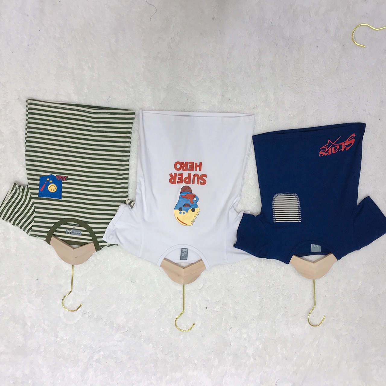 COMBO 3 ÁO THUN BÉ TRAI CỘC TAY, COM BO 3 ÁO PHÔNG CỘC TAY BÉ TRAI CHẤT LIỆU VẢI COTTON 4 CHIỀU THẤM HÚT MỒ HÔI HÌNH IN SÁC NÉT NGỘ NGHĨNH 3 MẪU KHÁC NHAU NGẪU NHIÊN