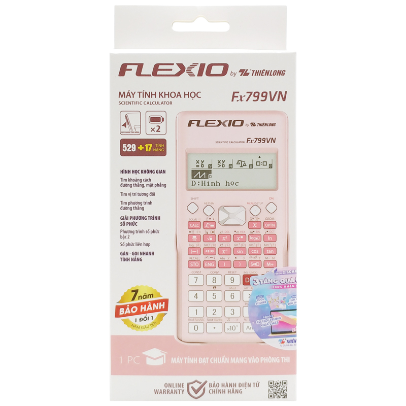 Máy Tính Khoa Học Flexio - Thiên Long Fx799VN - Màu Hồng