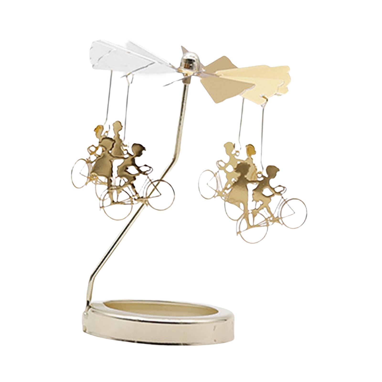 2 Spinning Tea Light Candle Holder Candle Ornament Rotating Candlestick