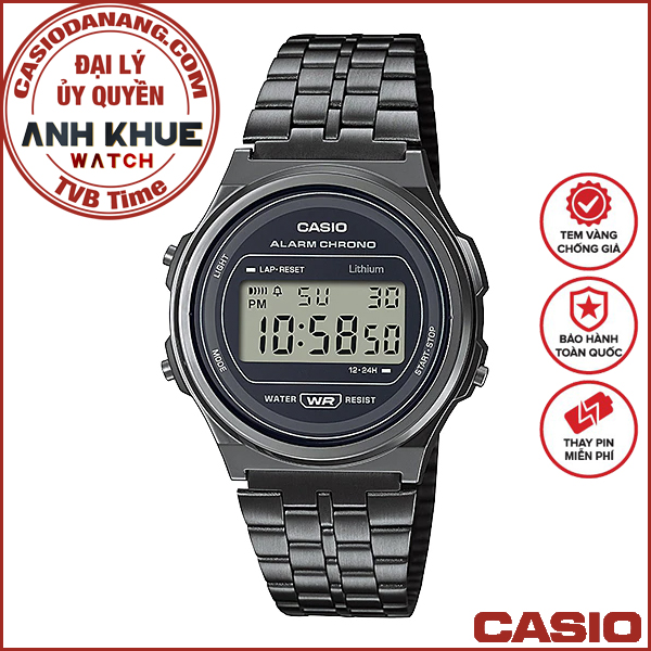 Đồng hồ unisex dây kim loại Casio Standard chính hãng Anh Khuê A171WEGG-1ADF (36mm)