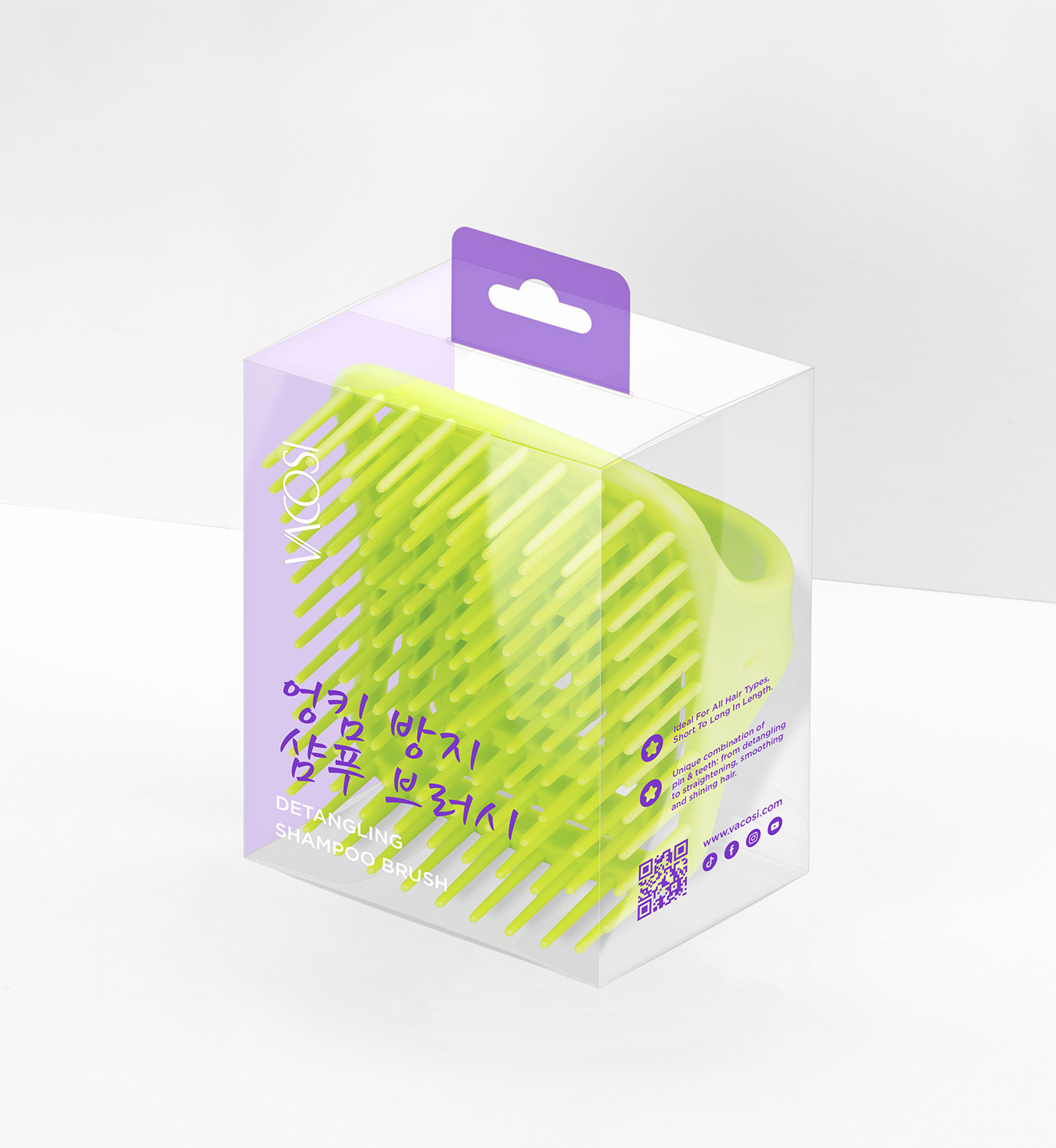 Lược gội &amp; massage da đầu đần hồi VACOSI DETANGLING SHAMPOO BRUSH - C22