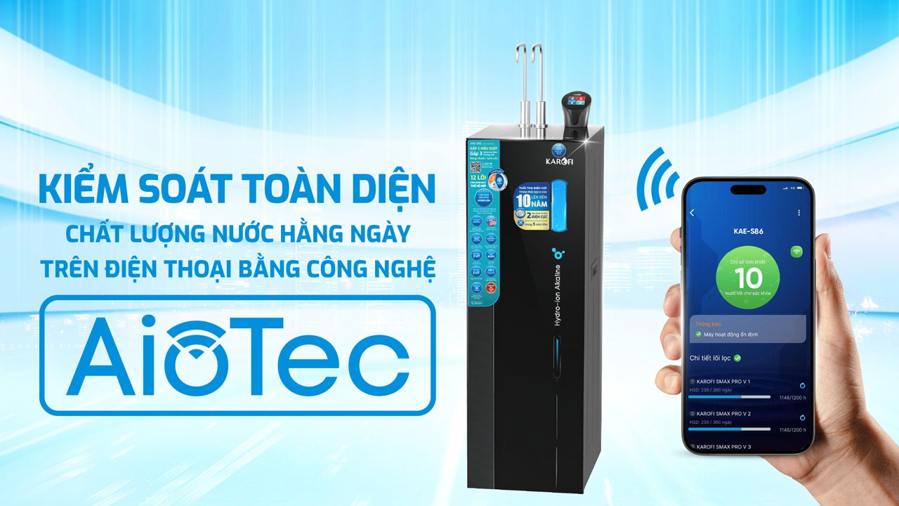 Máy lọc nước Hydro-ion kiềm nóng lạnh 12 lõi Karofi S86, Điện phân trực tiếp, Giao trước lắp sau miễn phí Bảo hành 3 năm - Hàng chính hãng